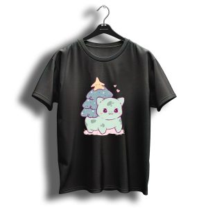 Bulbasaur With Cute Christmas Tree And Hearts T-Shirt
