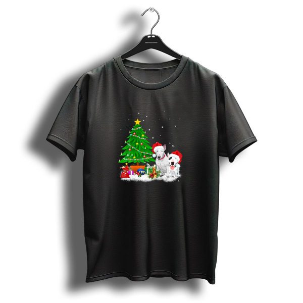Bull Terrier Christmas Tree With Santa Hats And Presents T Shirt 1 t shirt 1