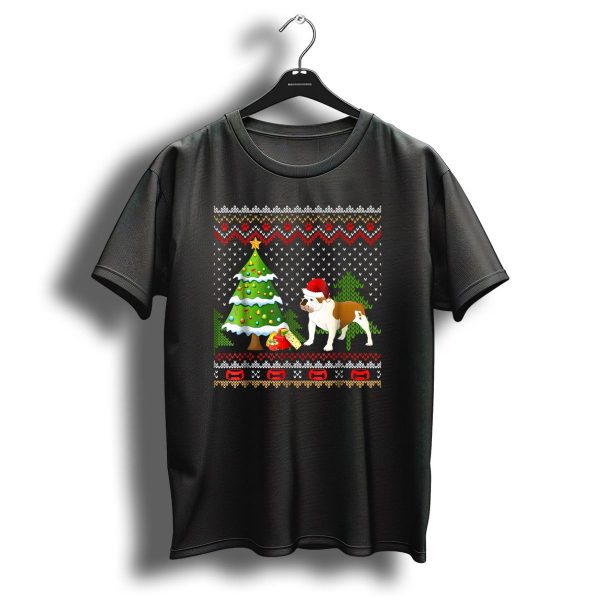 Bulldog Santa Christmas Uglydog Sweater Winter Festive Tree T Shirt 1 t shirt 1
