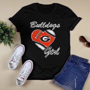 Bulldogs Girl Georgia Bulldogs Heart Football T Shirt