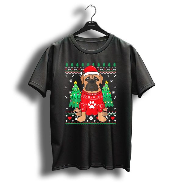 Bullmastiff Christmas Tree Sweater With Santa Hat And Ornaments T Shirt 1 t shirt 1