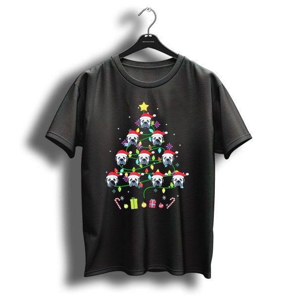 Bullmastiff Santa Christmas Tree Lights Candy Canes Presents T Shirt 1 t shirt 1