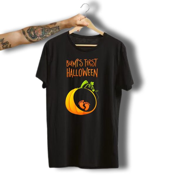 Bumps First Halloween Pumpkin Baby Feet T Shirt t shirt 1