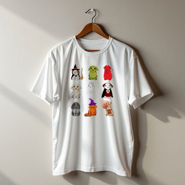 Bunny Witch Mummy Ghost Vampire Skeleton Pumpkin Bat Cute Halloween T Shirt t shirt 1