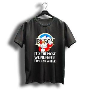 Busch Light Santa It's The Most Wonderful Time For A Beer Christmas T Shirt
