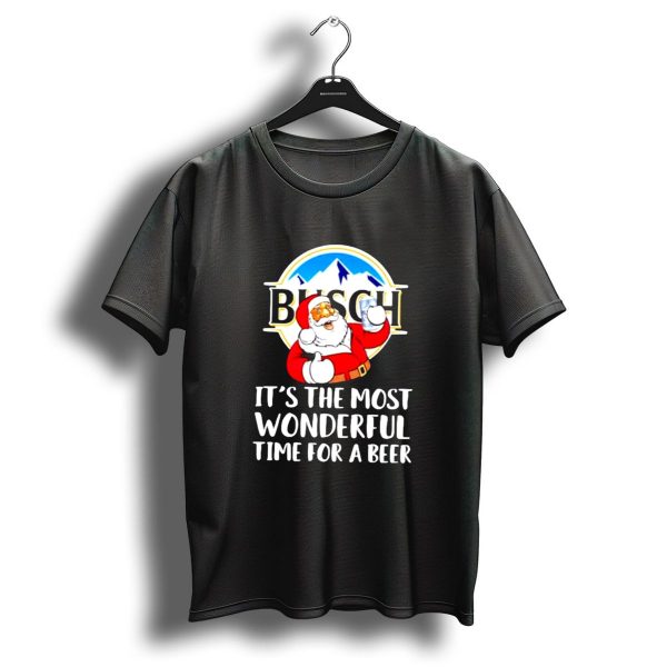 Busch Light Santa Its The Most Wonderful Time For A Beer Christmas T Shirt 1 t shirt 1