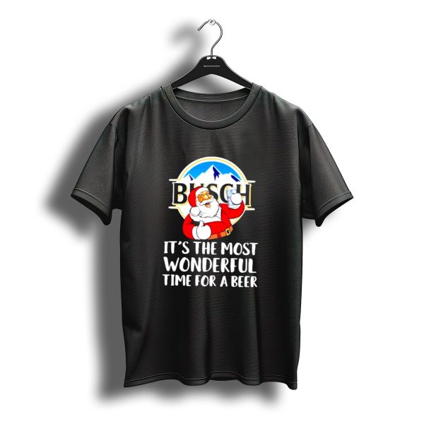 Busch Light Santa Its The Most Wonderful Time For A Beer Christmas T Shirt t shirt 1