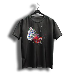Butterfly Santa Christmas Light Snowflakes T-Shirt