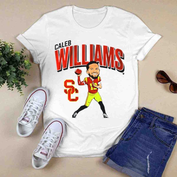 Caleb Williams USC Trojans Football Caricature with SC T Shirt 1 0