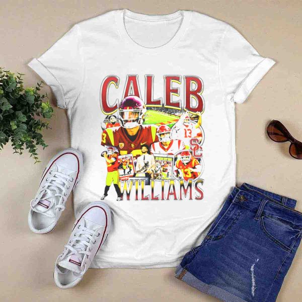 Caleb Williams USC Trojans Football Collage with SC T Shirt 1 0