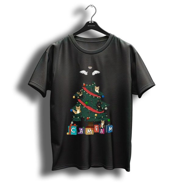 Cam Fam Christmas Cats On Festive Tree With Presents T Shirt 1 t shirt 1