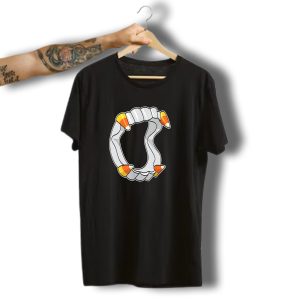 Candy Corn Fangs Funny Vampire Halloween T-Shirt