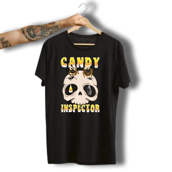 Candy Inspector Funny Skull Halloween Costume T Shirt t shirt 1