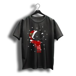 Cane Corso Christmas Tree Xmas For Cane Corso With Santa Hat And Snowflakes T-Shirt