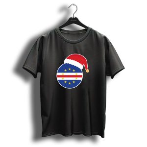 Cape Verde Flag With Santa Hat Christmas T Shirt