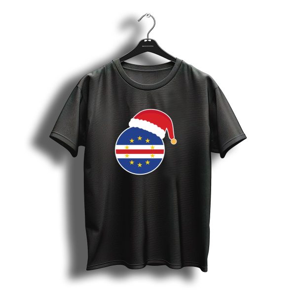 Cape Verde Flag With Santa Hat Christmas T Shirt t shirt 1