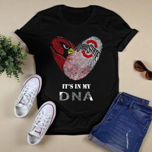 Cardinals Ohio State Buckeyes Fingerprint Heart It's In My Dna T Shirt