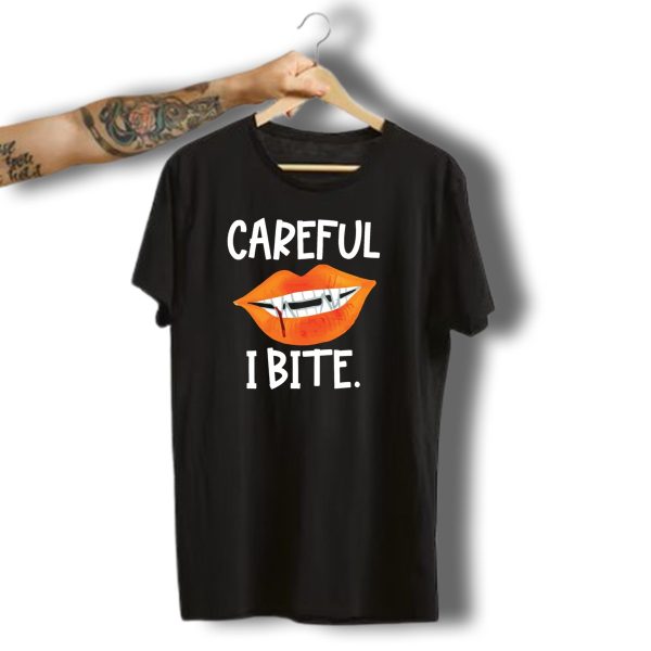Careful I Bite Halloween Witch Lips T Shirt 1 t shirt 1