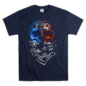 Carolina Panthers And South Carolina Gamecocks Skull Bandana T-Shirt