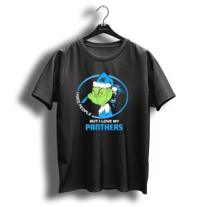 Carolina Panthers Christmas Grinch I Hate People But Love My Panthers T-Shirt