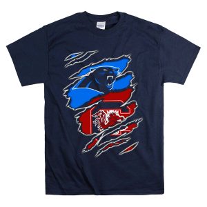 Carolina Panthers Gamecocks Logo Scratch Claw Marks T-Shirt