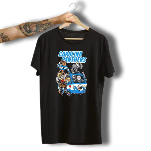 Carolina Panthers Nfl Horror Movie Characters Halloween Van T Shirt t shirt 1