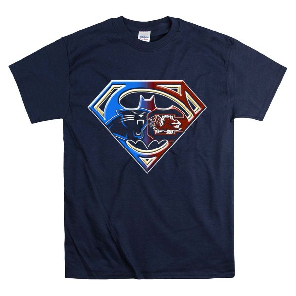 Carolina Panthers South Carolina Gamecocks Superman Shield T Shirt 1 Navy