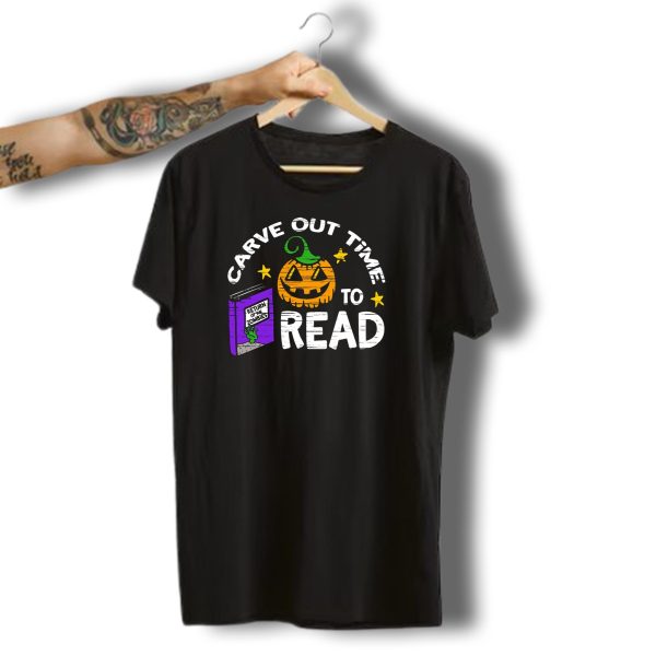 Carve Out Time To Read Return Of The Zombies Halloween Pumpkin T Shirt t shirt 1