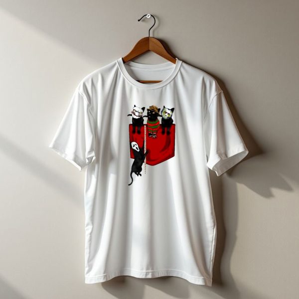 Cat Cosplay Horror Movie Characters Trick Or Treat T Shirt t shirt 1