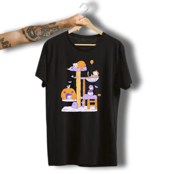 Cat Horror Icons Halloween Pumpkin Creepy Playhouse T Shirt t shirt 1