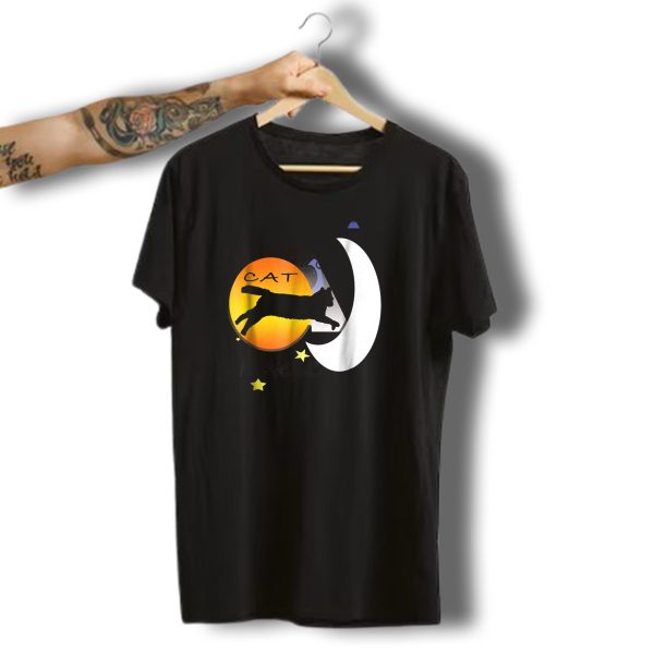 Cat Magic Halloween Black Cat Moon Stars T Shirt t shirt 1