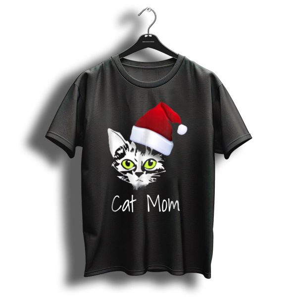 Cat Mom Christmas Santa Hat From Dad Son Daughter80 T Shirt 1 t shirt 1