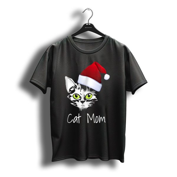 Cat Mom Christmas Santa Hat From Dad Son Daughter80 T Shirt t shirt 1