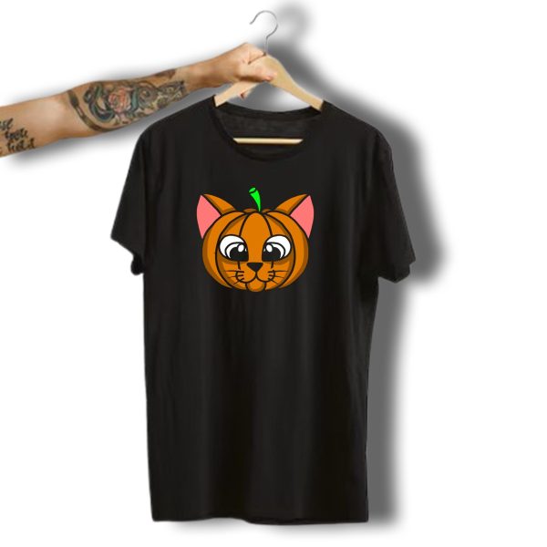 Cat Pumpkin Halloween Face T Shirt t shirt 1