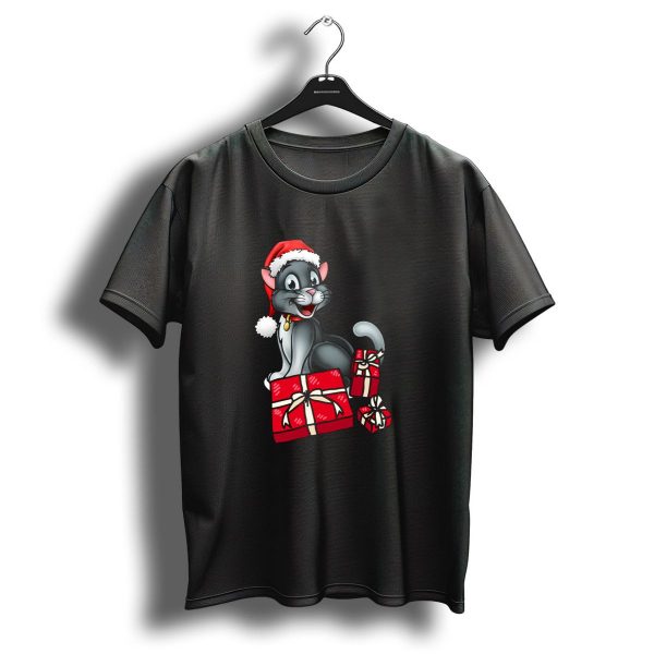 Cat Santa Christmas Kitty With Presents Festive Kitten T Shirt 1 t shirt 1