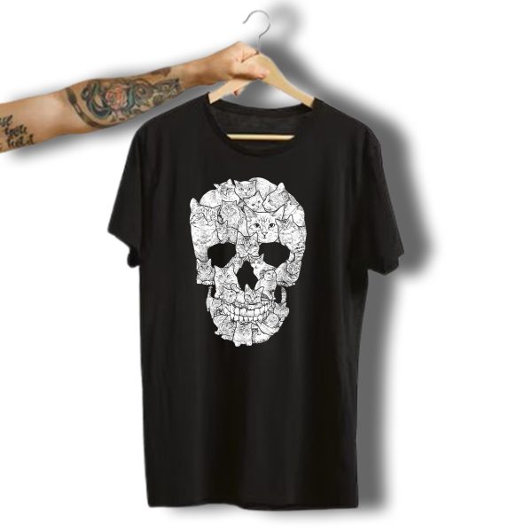 Cat Skull Kitty Skeleton Halloween Cats Forming Skull T Shirt t shirt 1