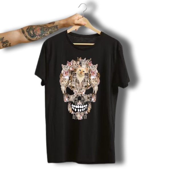 Cat Skull Kitty Skeleton Halloween Costume T Shirt t shirt 1