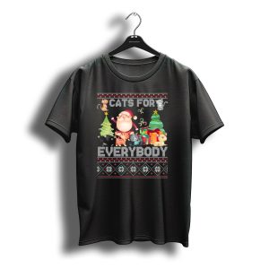 Cats For Everybody Christmas Santa Claus Cats And Trees T-Shirt
