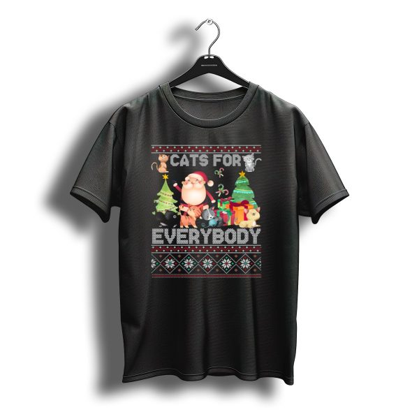 Cats For Everybody Christmas Santa Claus Cats And Trees T Shirt t shirt 1