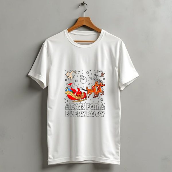 Cats For Everybody Santa Sleigh Christmas Reindeer T Shirt 1 t shirt 1