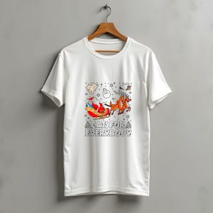 Cats For Everybody Santa Sleigh Christmas Reindeer T-Shirt