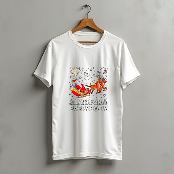 Cats For Everybody Santa Sleigh Christmas Reindeer T Shirt t shirt 1 1