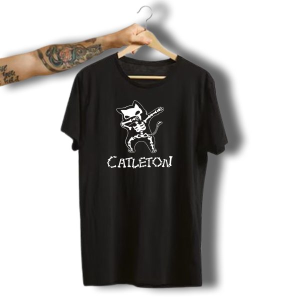 Cattleton Skeleton Cat Dabbing Halloween Dab T Shirt t shirt 1