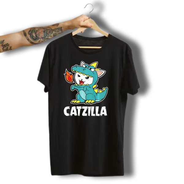 Catzilla Halloween Costume Dragon Monster With Fire T Shirt t shirt 1