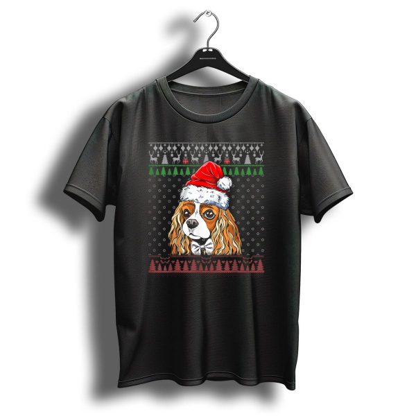 Cavalier King Charles Spaniel Christmas Santa Hat Ugly T Shirt 1 t shirt 1