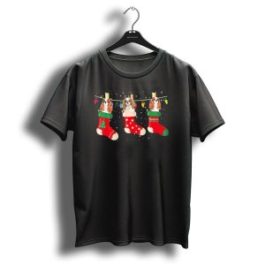 Cavalier King Charles Spaniel Christmas Stockings With Festive Lights T Shirt