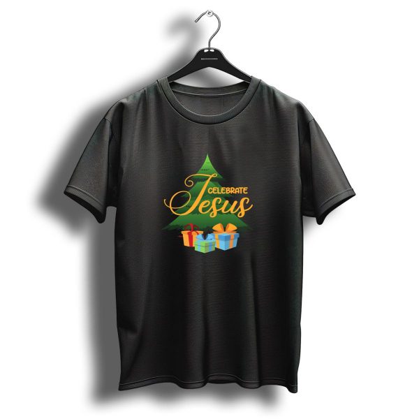Celebrate Jesus Christmas Tree With Gifts T Shirt 1 t shirt 1