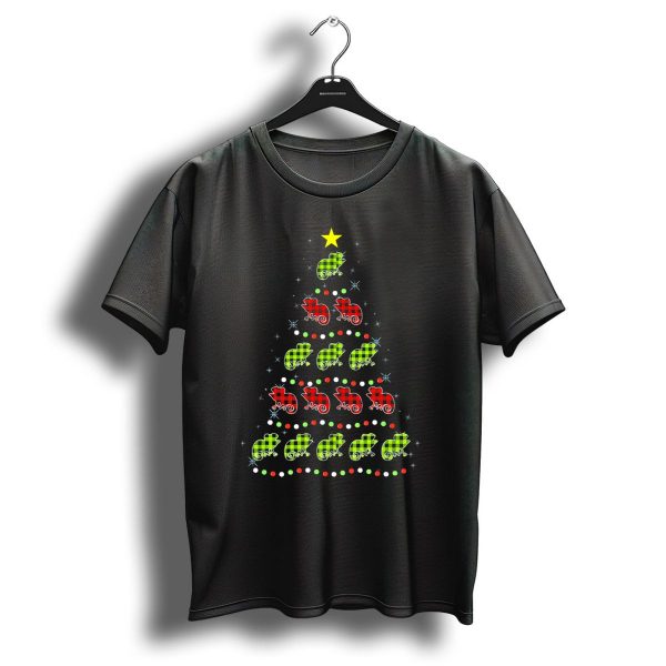 Chameleon Christmas Tree Red Green Plaid Star Decor T Shirt 1 t shirt 1