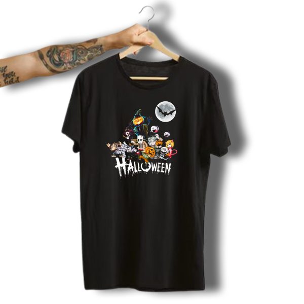 Character Halloween Pumpkin Scarecrow Moon Ghosts Bat Halloween T Shirt t shirt 1