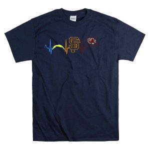 Chargers Giants South Carolina Gamecocks Heartbeat T-Shirt